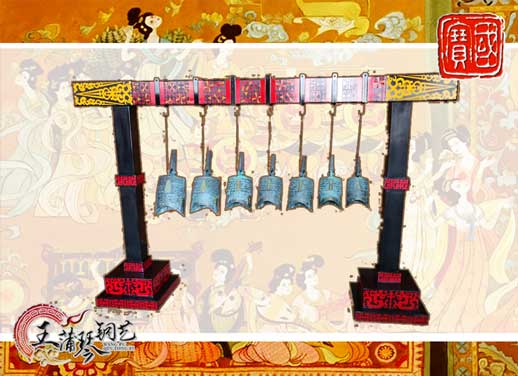 7件編鐘，觀賞裝飾編鐘，可發(fā)音編鐘